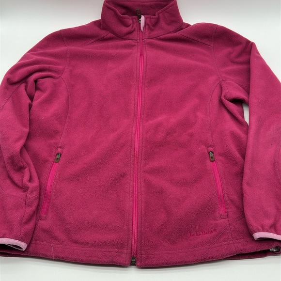LL Bean Women's Polartec Fleece Full Zip Jacket M Maroon 0AFX1 Pockets - Picture 1 of 9